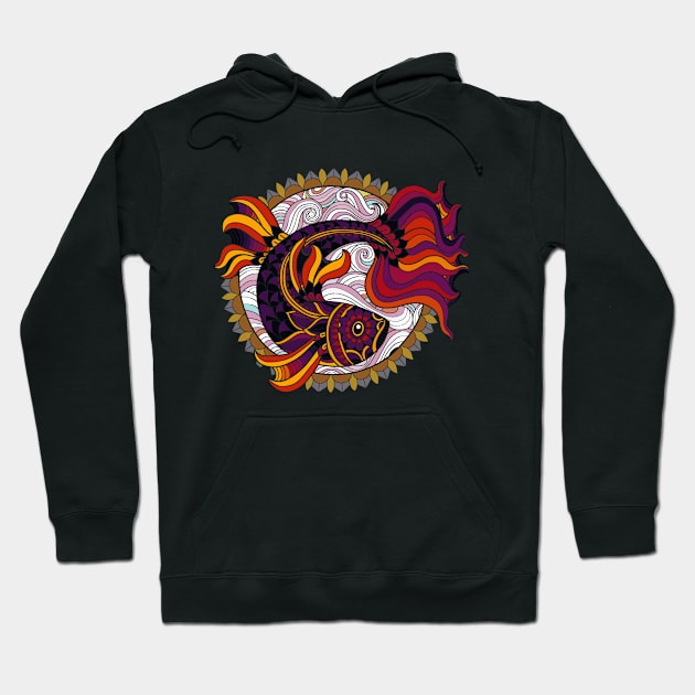 Artistic Fish Design Hoodie by AlondraHanley